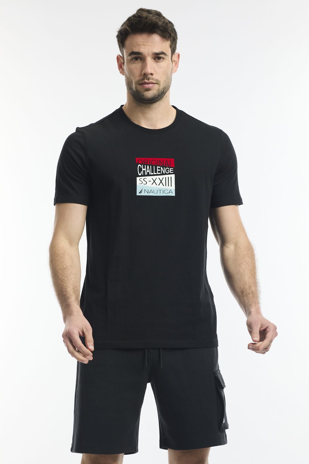 טי שירט צווארון עגול עם לוגו צ’לנג’