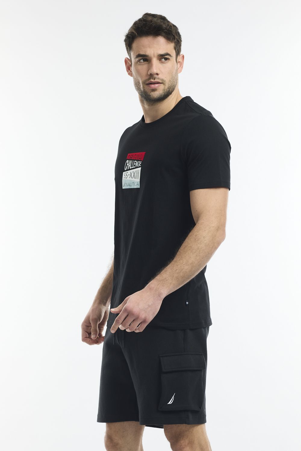 טי שירט צווארון עגול עם לוגו צ’לנג’