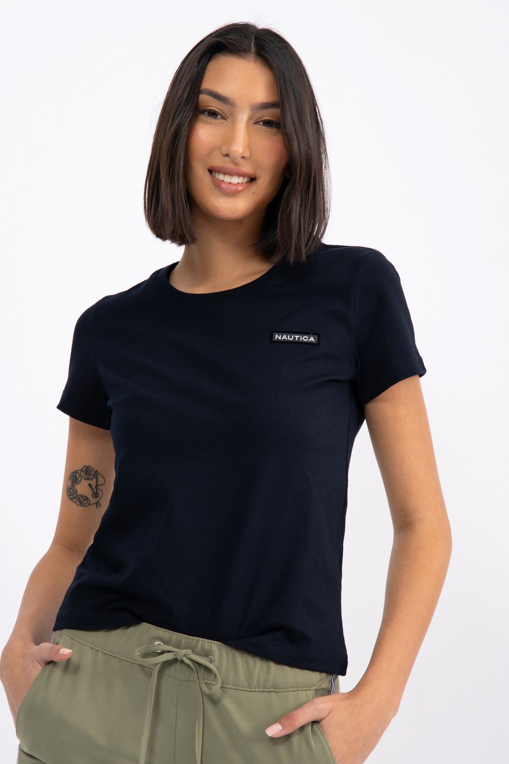 טי שירט עם אלמנט לוגו נאוטיקה