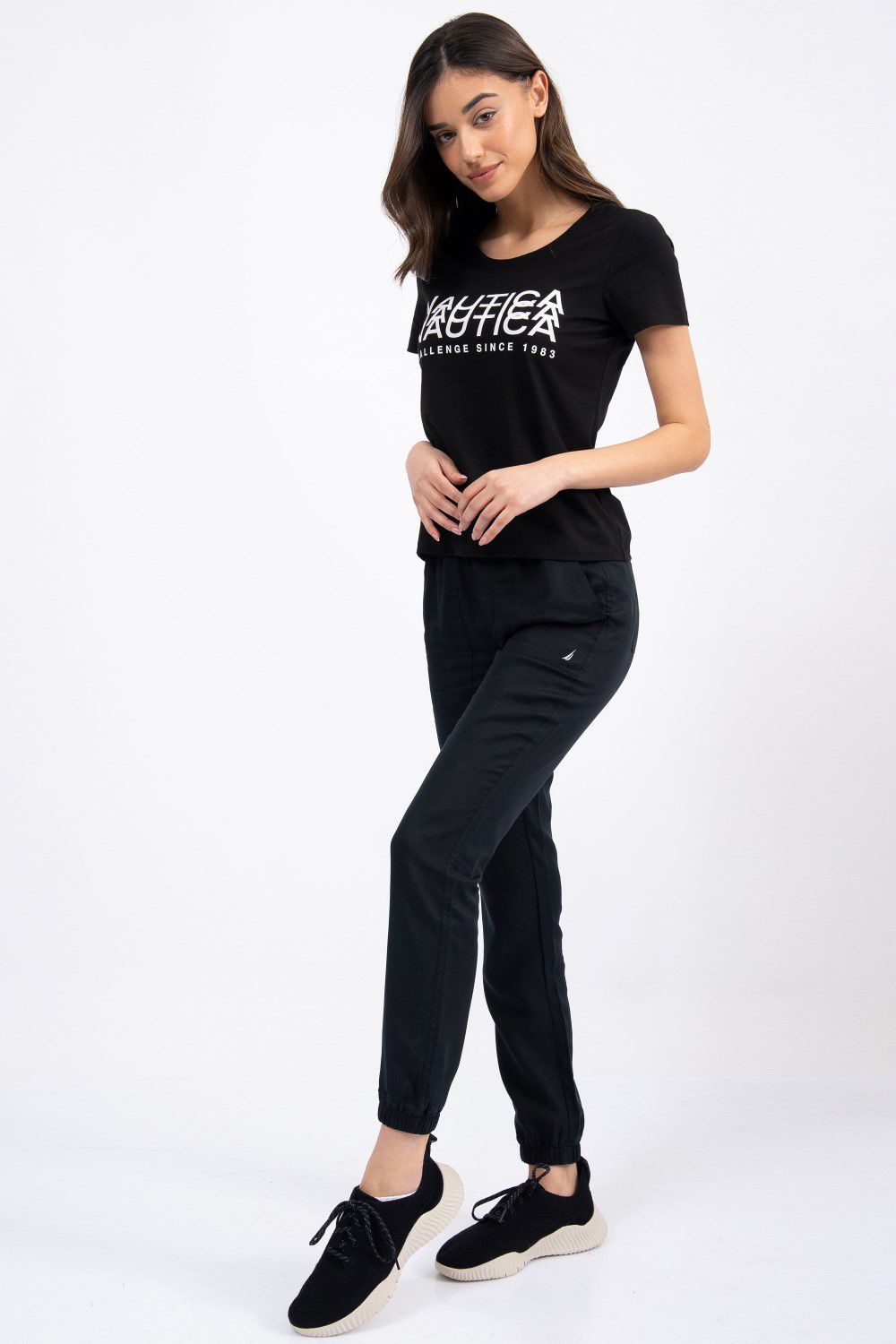 טי שירט בהדפס לוגו נאוטיקה משוכפל