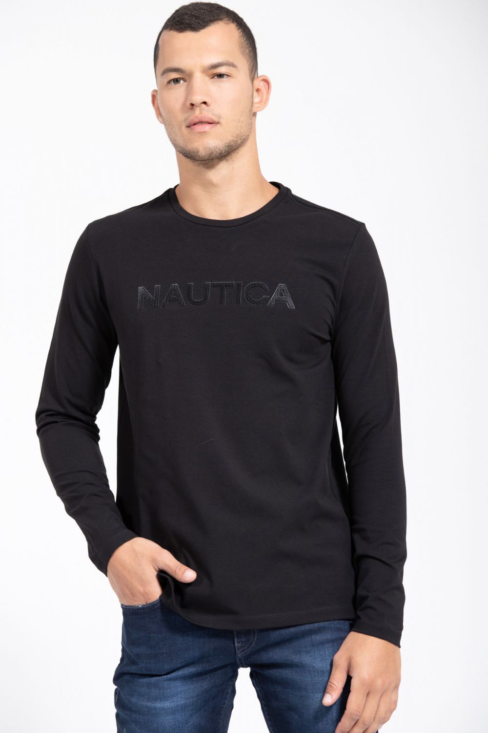 טי שירט עם הדפס NAUTICA מגומי בדוגמת כוורת