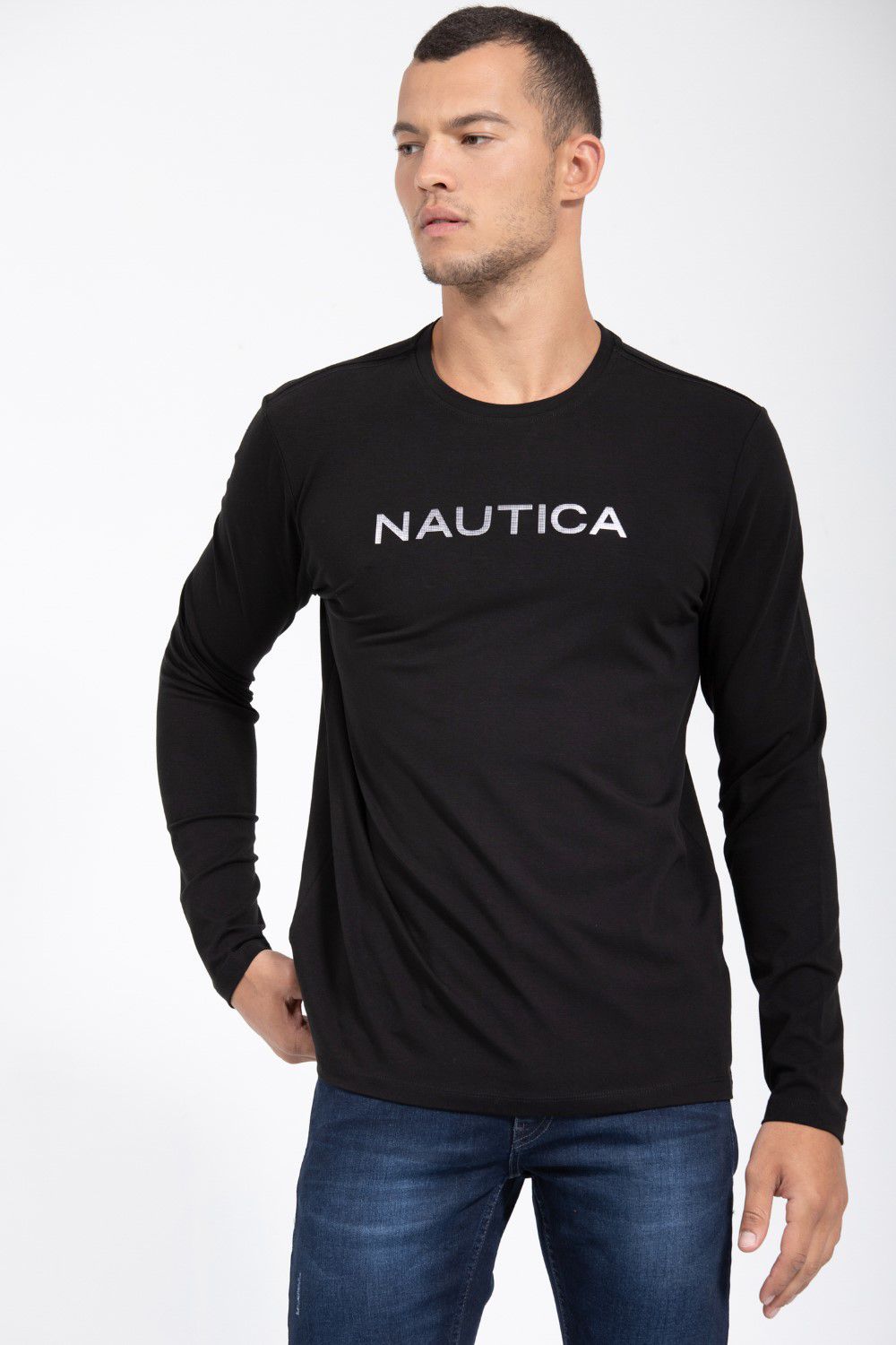 טי שירט עם הדפס NAUTICA בשילוב גומי מטאלי