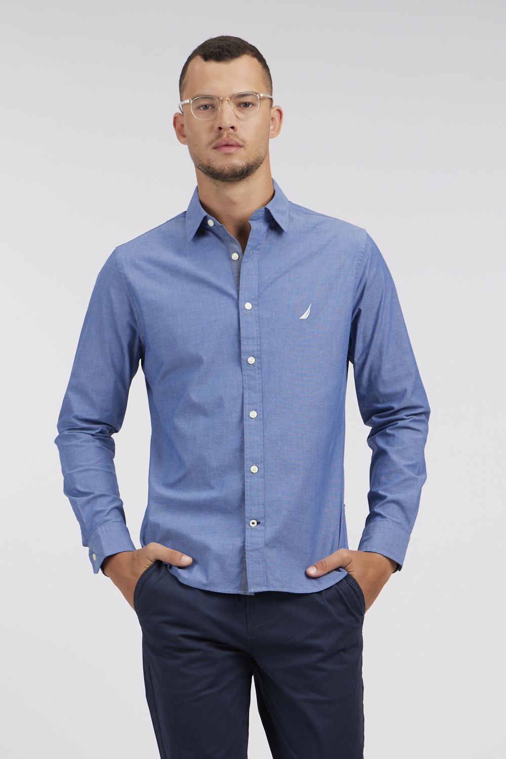 חולצה מכופתרת TAILORED FIT במראה ג’ינס