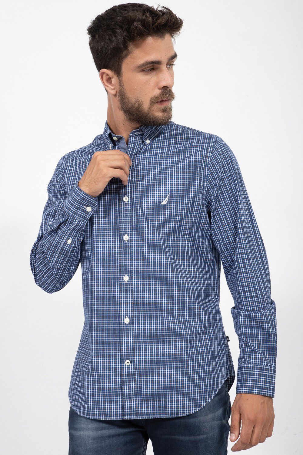 חולצה מכופתרת TAILORED FIT בהדפס משבצות