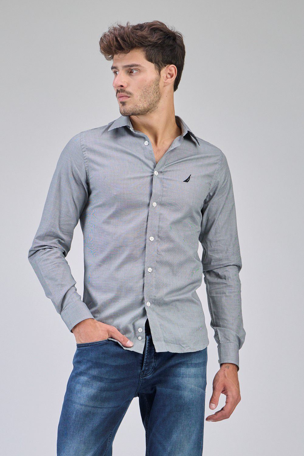 חולצה מכופתרת TAILORED FIT עם טקסטורה