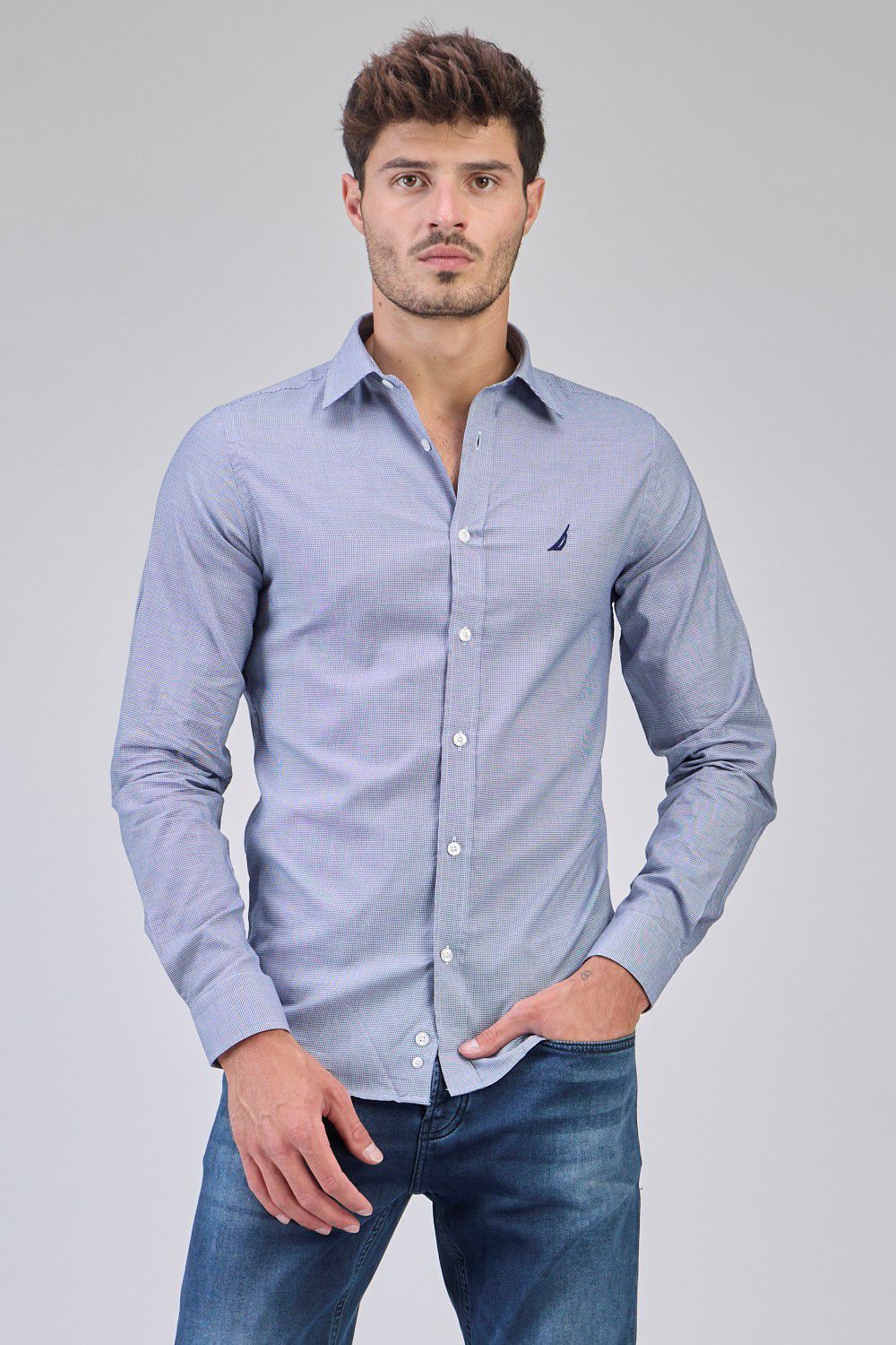 חולצה מכופתרת TAILORED FIT עם טקסטורה