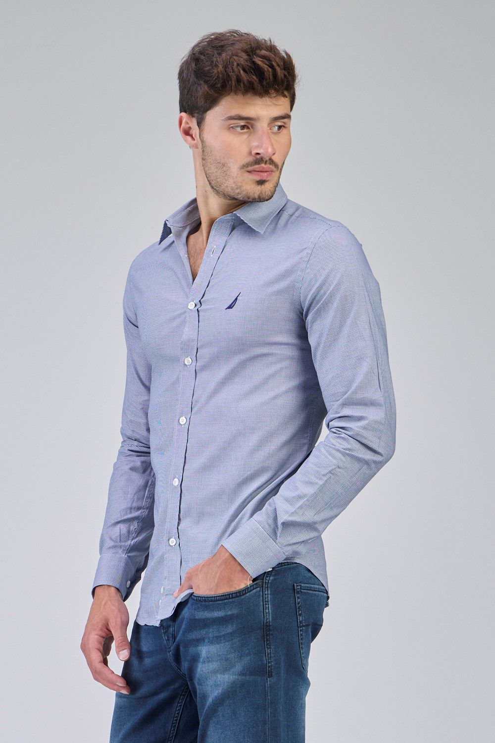 חולצה מכופתרת TAILORED FIT עם טקסטורה