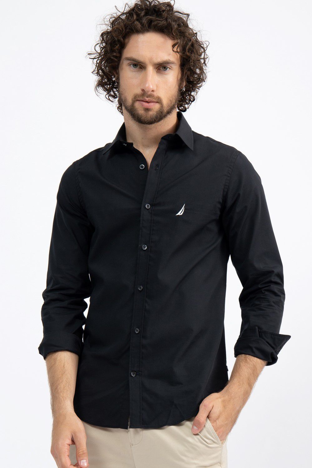 חולצה מכופתרת TAILORED FIT מבד רך