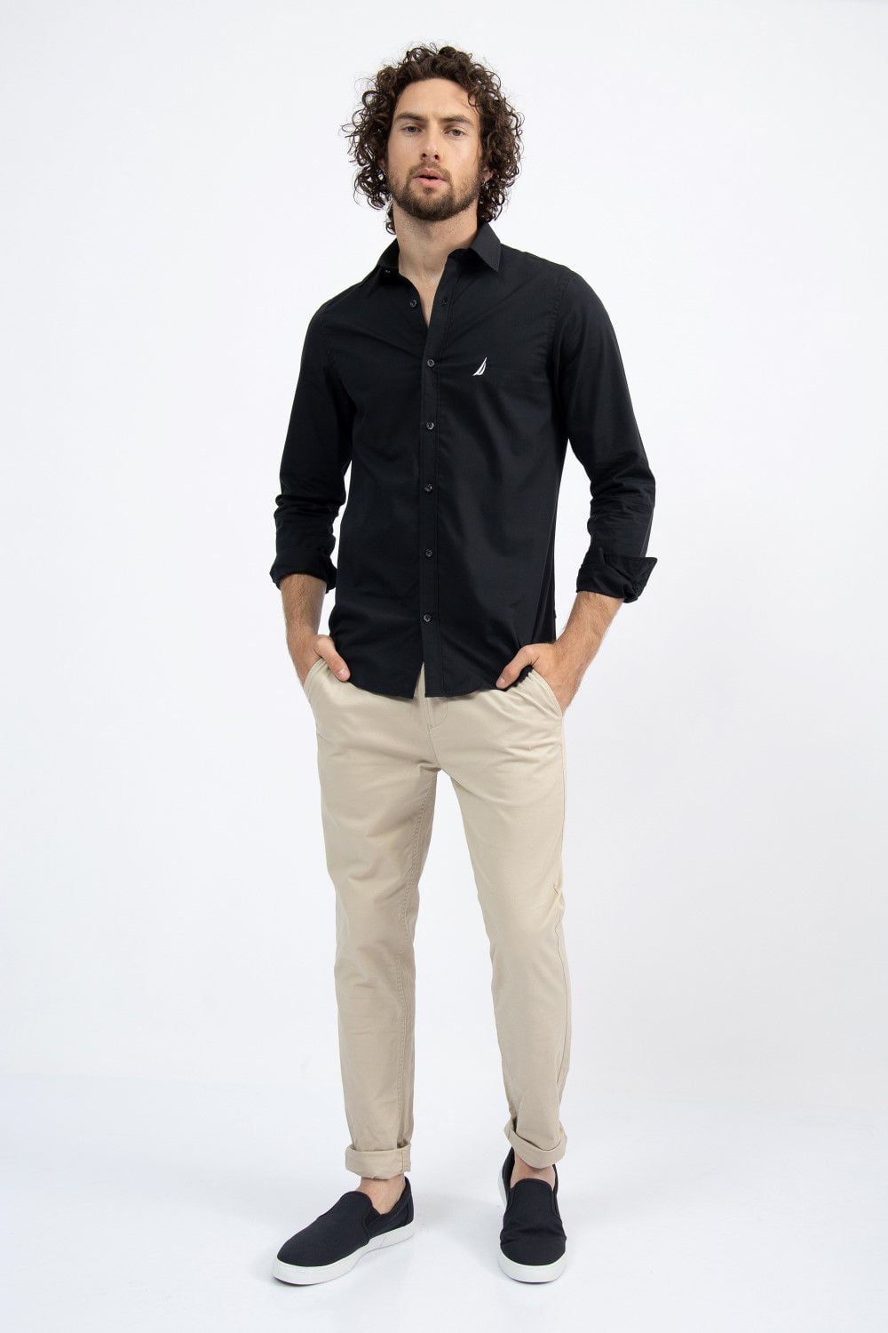 חולצה מכופתרת TAILORED FIT מבד רך