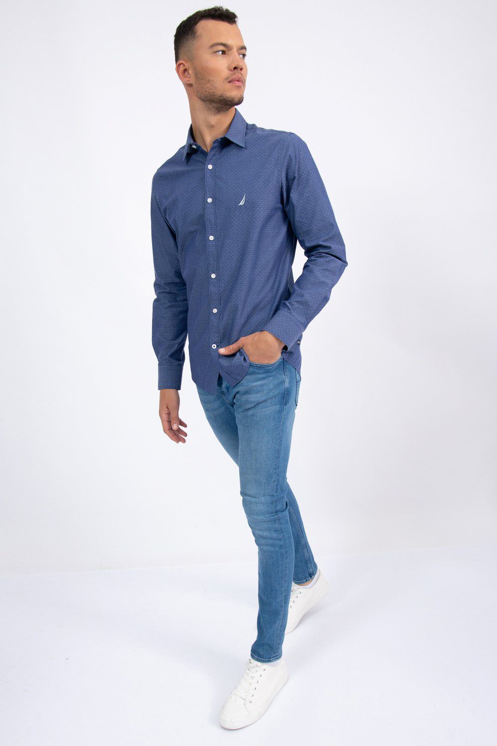 חולצה מכופתרת TAILORED FIT עם טקסטורה