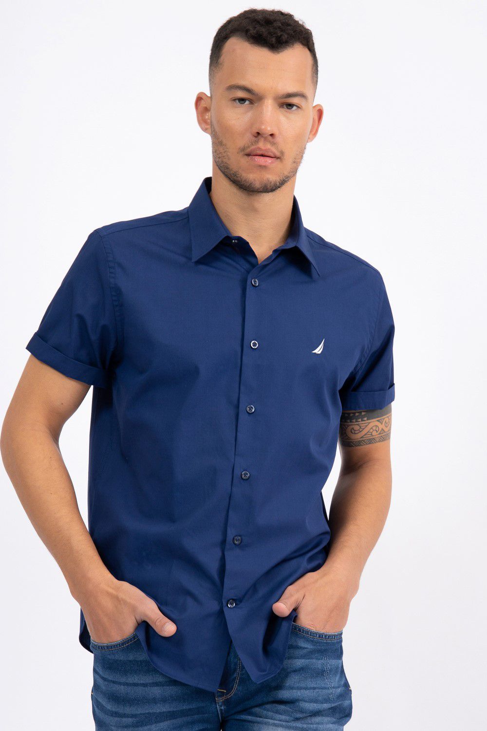 חולצה מכופתרת CLASSIC FIT שרוולים קצרים