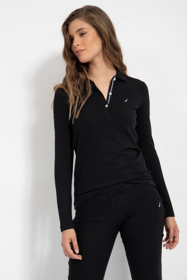 חולצת פולו עם רקמת לוגו