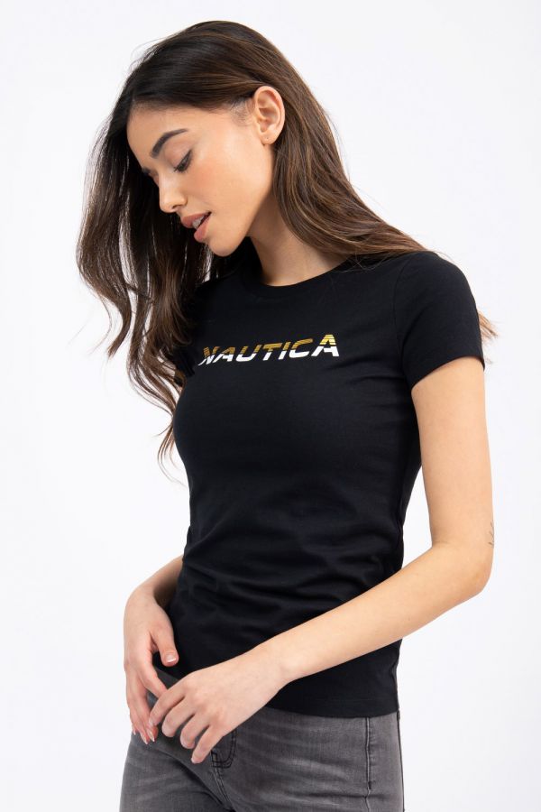 טי שירט בהדפס לוגו משולב