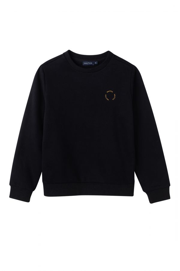 סווטשירט חלק עם לוגו עיגול לילדים