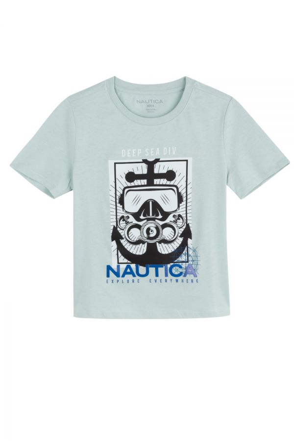 טי שירט עם הדפס Nautica לילדים