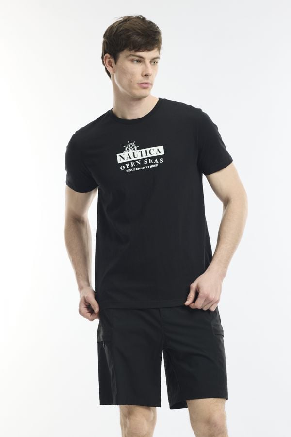 חולצה קצרה לגברים עם לוגו נאוטיקה