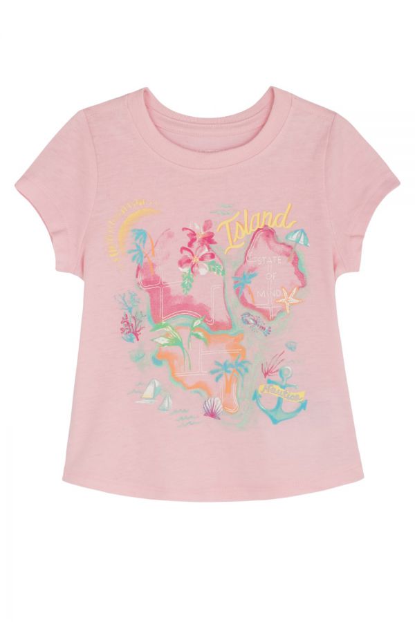 חולצה עם הדפס אי טרופי לפעוטות (2T-4T)