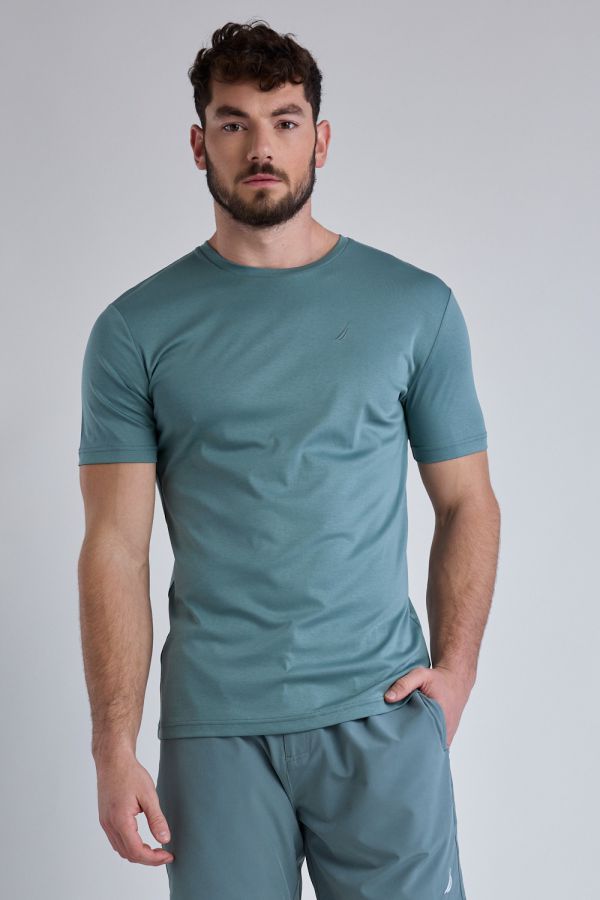 טי שירט קצרה עם לוגו Nautica לגברים