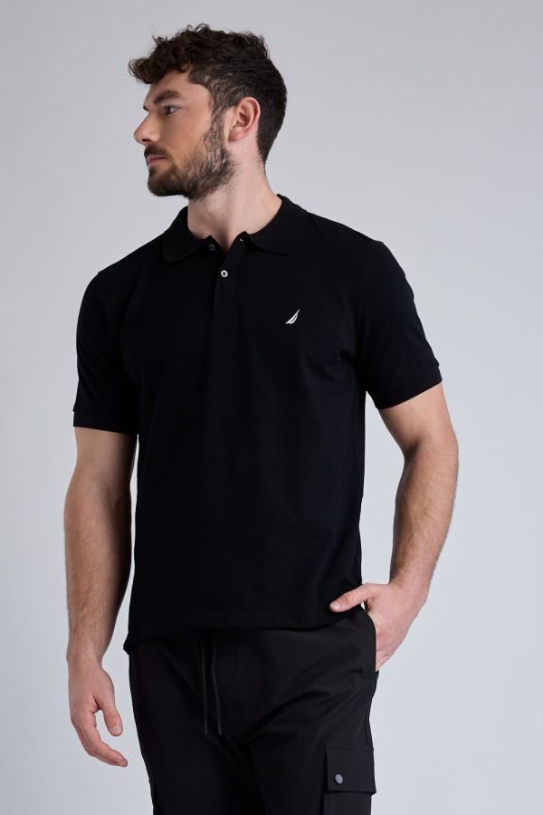 חולצת פולו Nautica קצרה עם לוגו רקום גברים