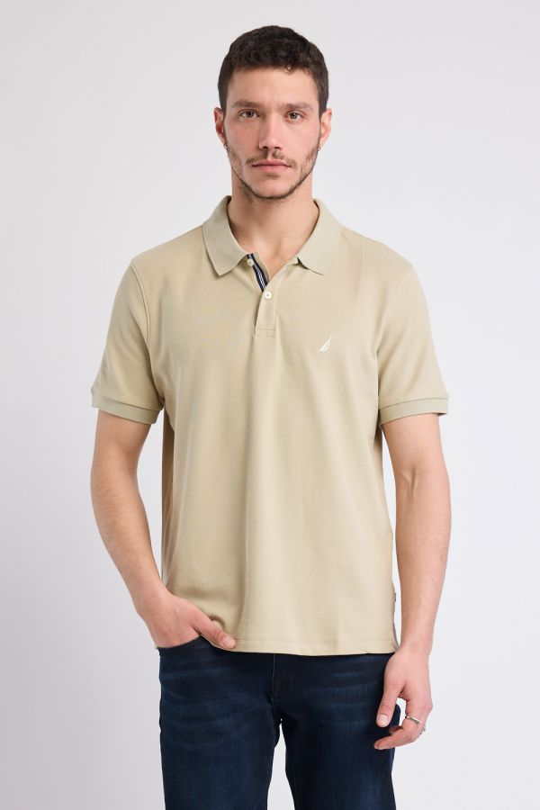 חולצת פולו Nautica קצרה עם לוגו רקום גברים