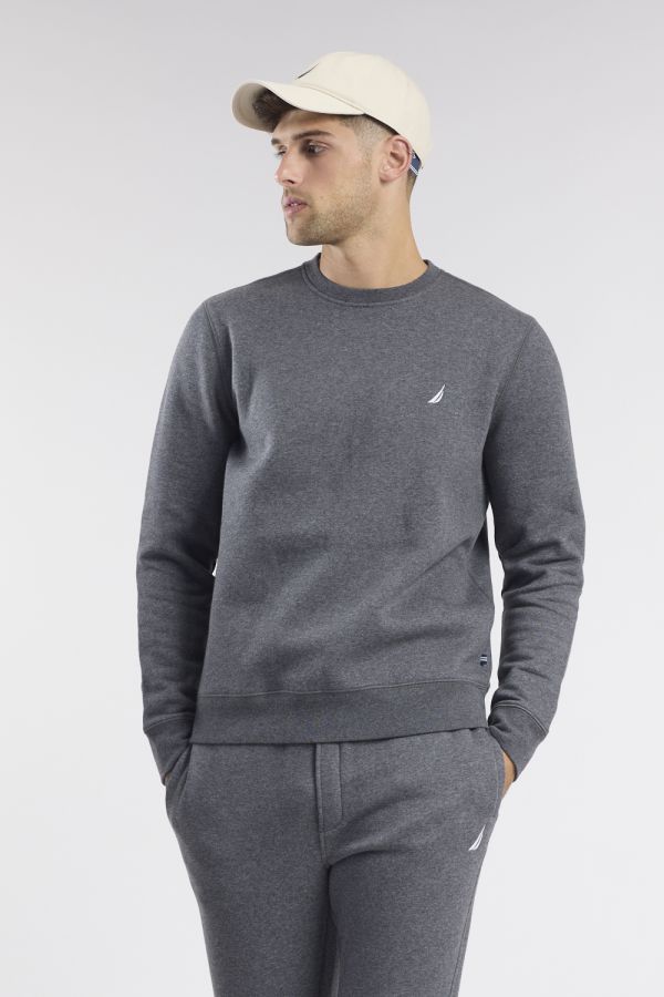 סווטשירט אלגנטי עם רקמת לוגו