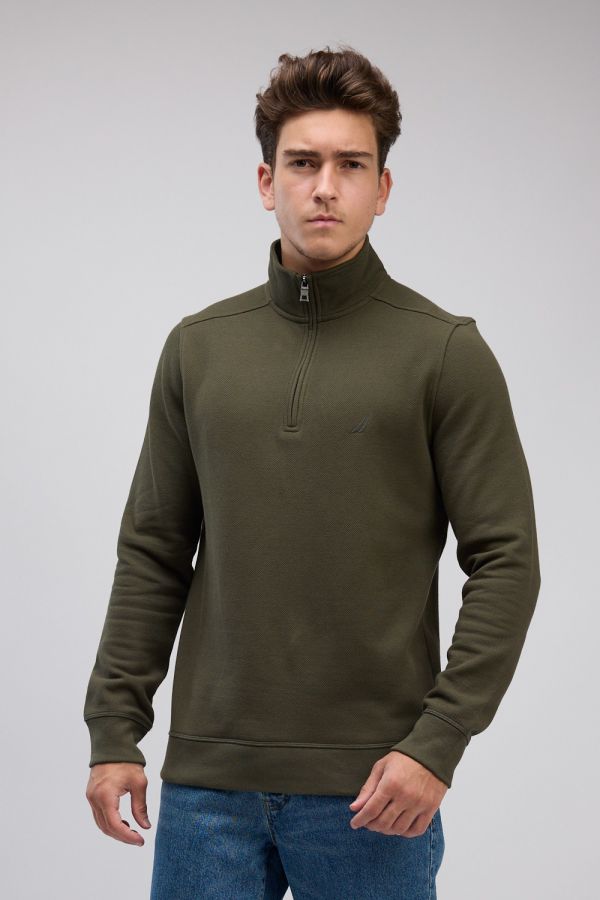 סווטשירט עם חצי רוכסן Nautica לגברים