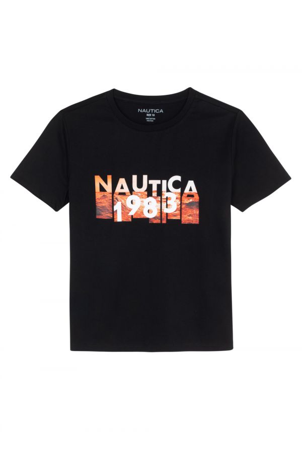 טי שירט Nautica עם הדפס לילדים