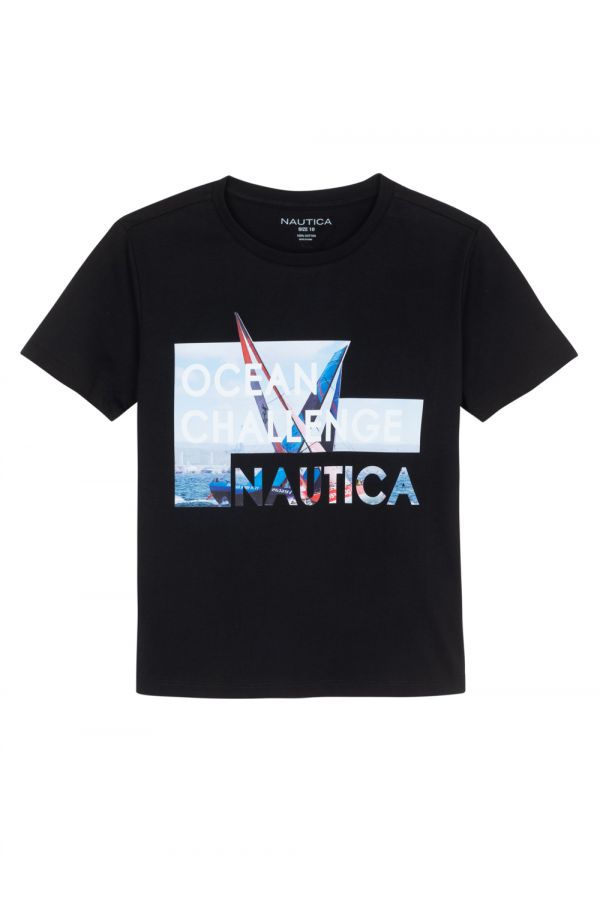טי שירט Nautica עם הדפס לילדים