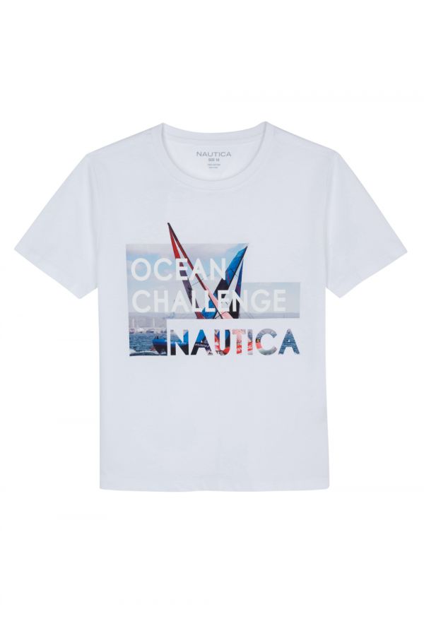 טי שירט Nautica עם הדפס לילדים