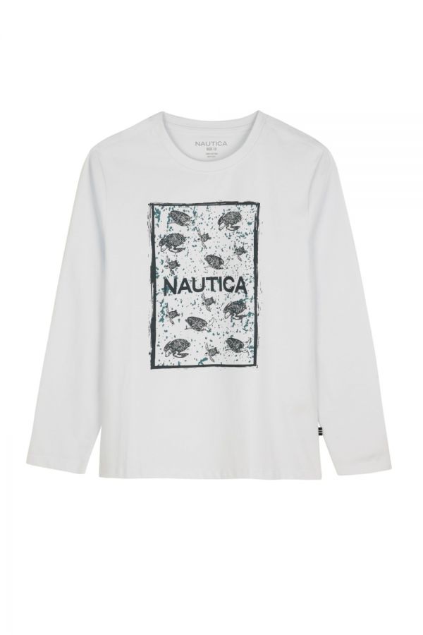 טי שירט Nautica עם הדפס לילדים