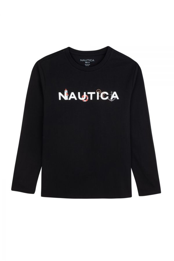 טי שירט Nautica עם הדפס לילדים