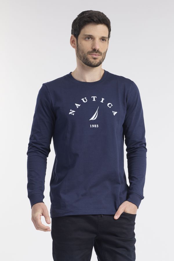 טי שירט שרוולים ארוכים ותצוגת מפרש בחזית