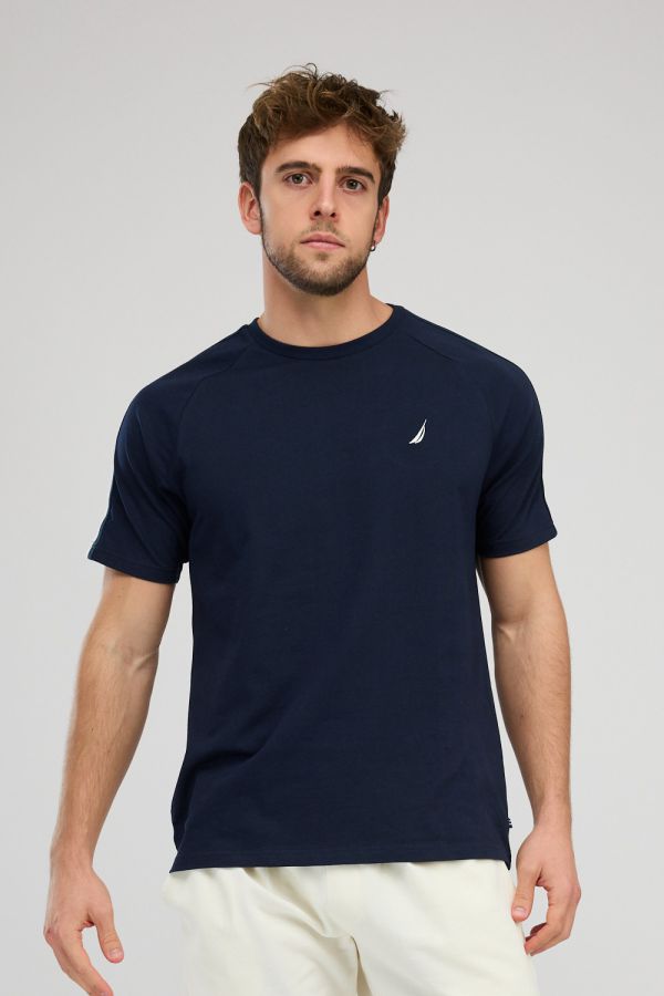 חולצת טי-שירט פסים קצרה לגברים