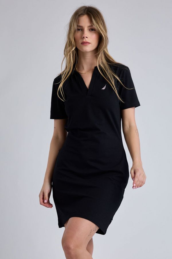 שמלת מידי ללא שרוולים ולוגו Nautica לנשים