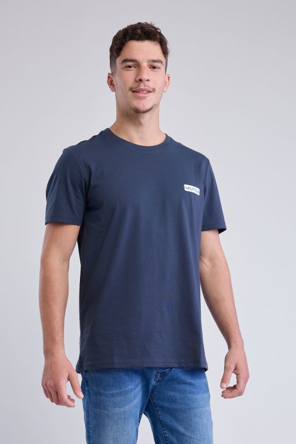 טי שירט קצרה עם הדפס Nautica לגברים