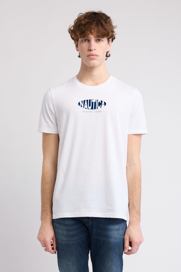 טי שירט קצרה עם הדפס Nautica לגברים