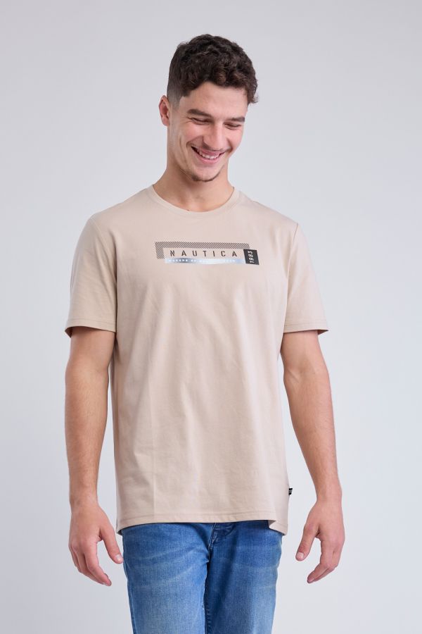 טי שירט קצרה עם הדפס Nautica לגברים