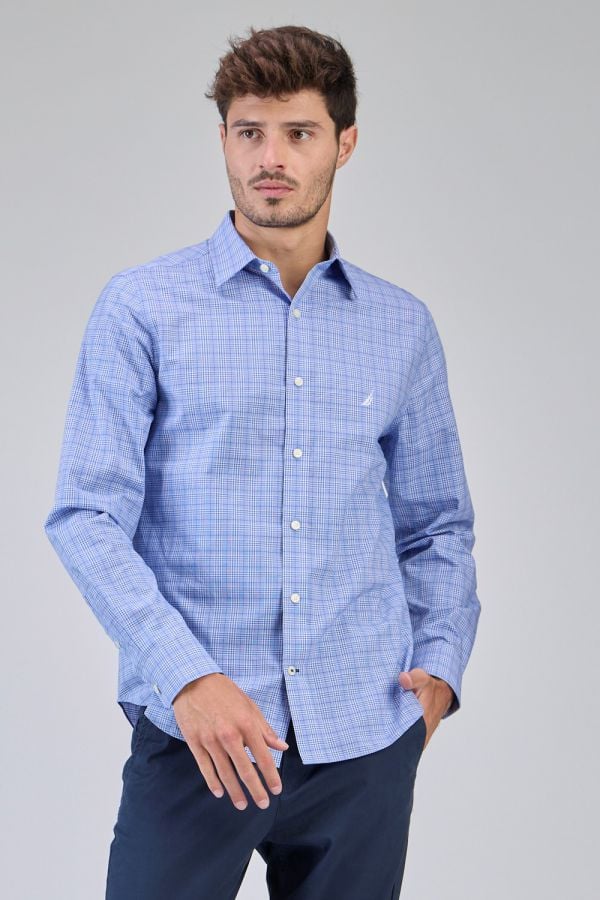 חולצה מכופתרת לגברים שרוול ארוך