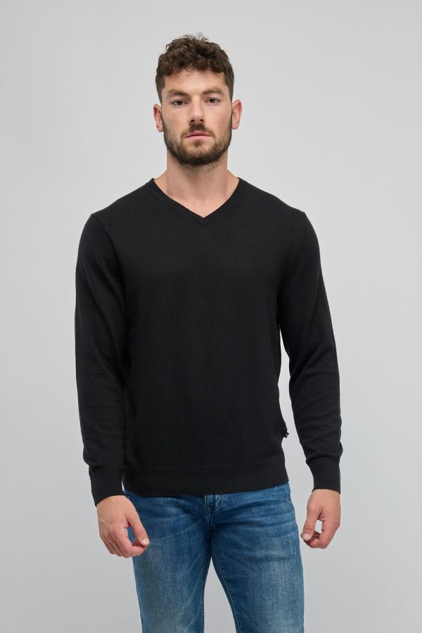 סוודר אלגנטי צווארון וי לגברים Nautica