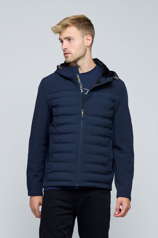 גקט סופטשל מרופד עם כובע