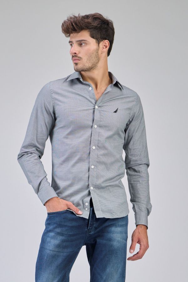 חולצה מכופתרת TAILORED FIT עם טקסטורה