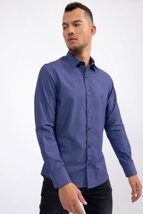 חולצה מכופתרת TAILORED FIT עם טקסטורה
